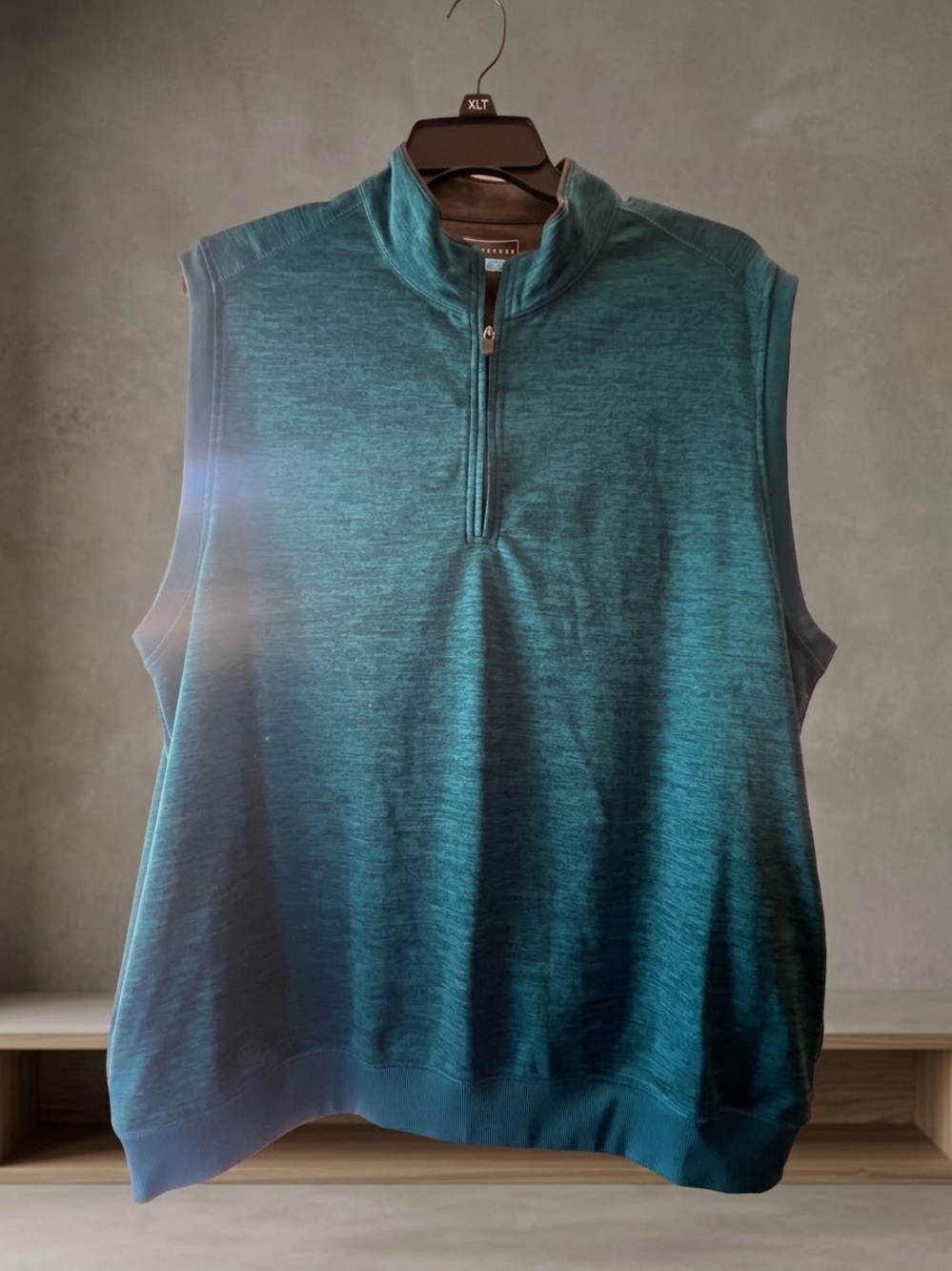 PGA Tour Teal Blue Zip-Up Men's Sweater Vest